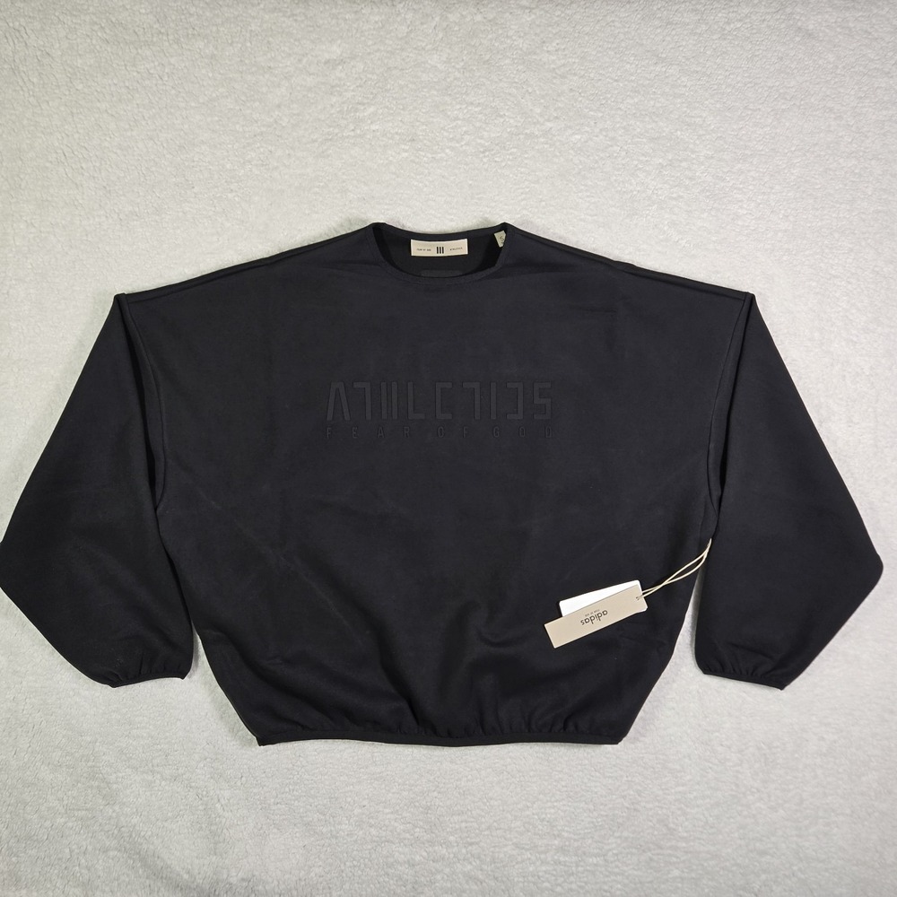 Mens‎ Small OVERSIZE Adidas Fear of God Athletics Crew Sweatshirt Black KA4567